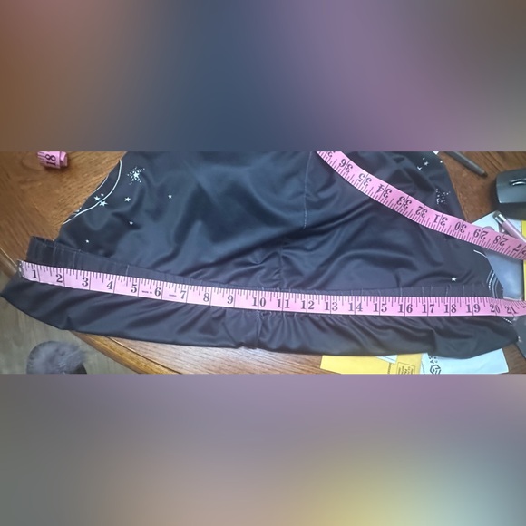 3X womens plus, pull-on black pants. With celestial print on both outer sides. - Picture 2 of 7